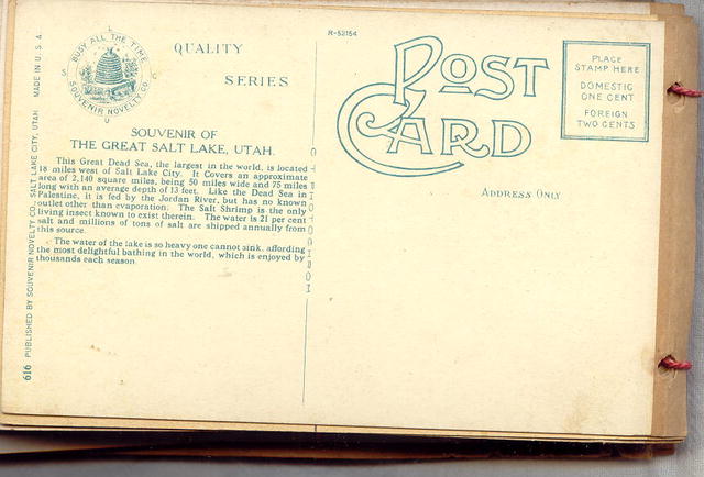 Postcard Booklet Salt Lake City Utah Early 1900's 53 Cards