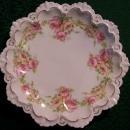Altrohlau Porcelain Fancy Scalloped Plate Pink & Yellow Roses MZ/Moritz Zdekauer Austria