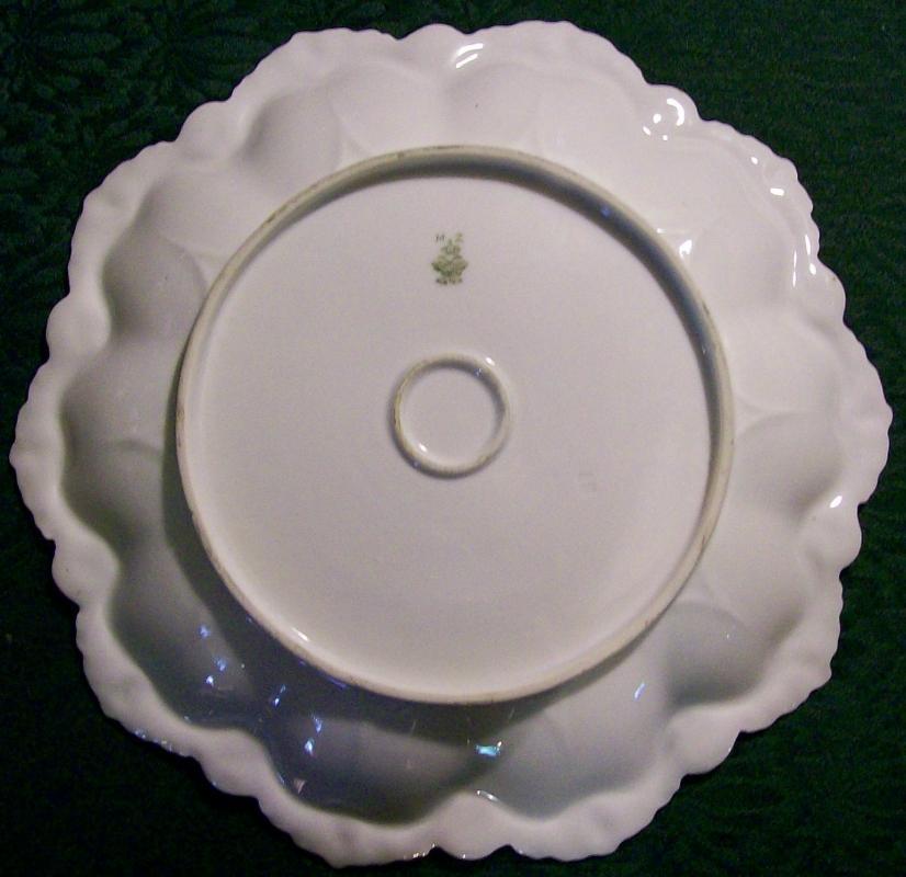 Altrohlau Porcelain Fancy Scalloped Plate Pink & Yellow Roses MZ/Moritz Zdekauer Austria