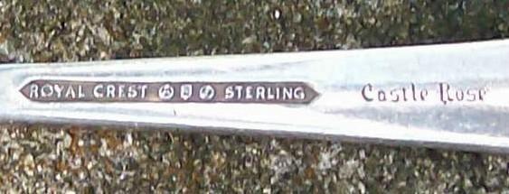Royal Crest Sterling Silver Castle Rose Baby/Child's Fork Ca. 1942