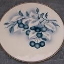 German Graniteware Handled Tray: Fruit Decoration