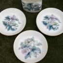 Royal Worcester Woodland Ceramic Smoke Set Blue Floral 4 Pc 1958-71 Z2710