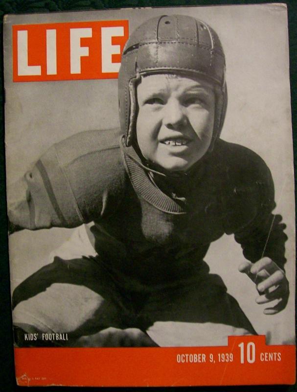 Life Magazine 10/9/1939 Kid's Football / German Invasion / Hollywood Movie Stars