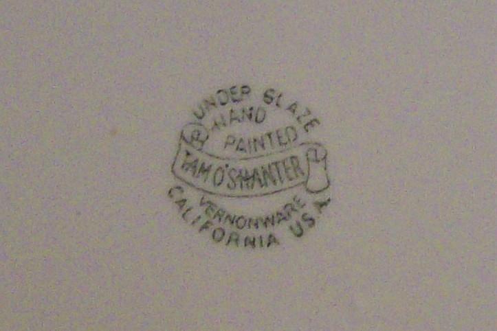 Metlox Vernonware Tam O'Shanter Ceramic Plate 9.75