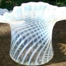 Fenton French Opalescent Glass Spiral Optic Hat Vase