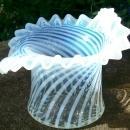 Fenton French Opalescent Glass Spiral Optic Hat Vase