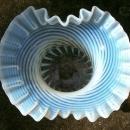 Fenton French Opalescent Glass Spiral Optic Hat Vase