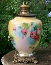Victorian Vase Lamp: Center Draft Oil: No Shade