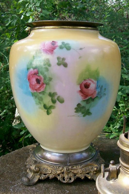 Victorian Vase Lamp: Center Draft Oil: No Shade