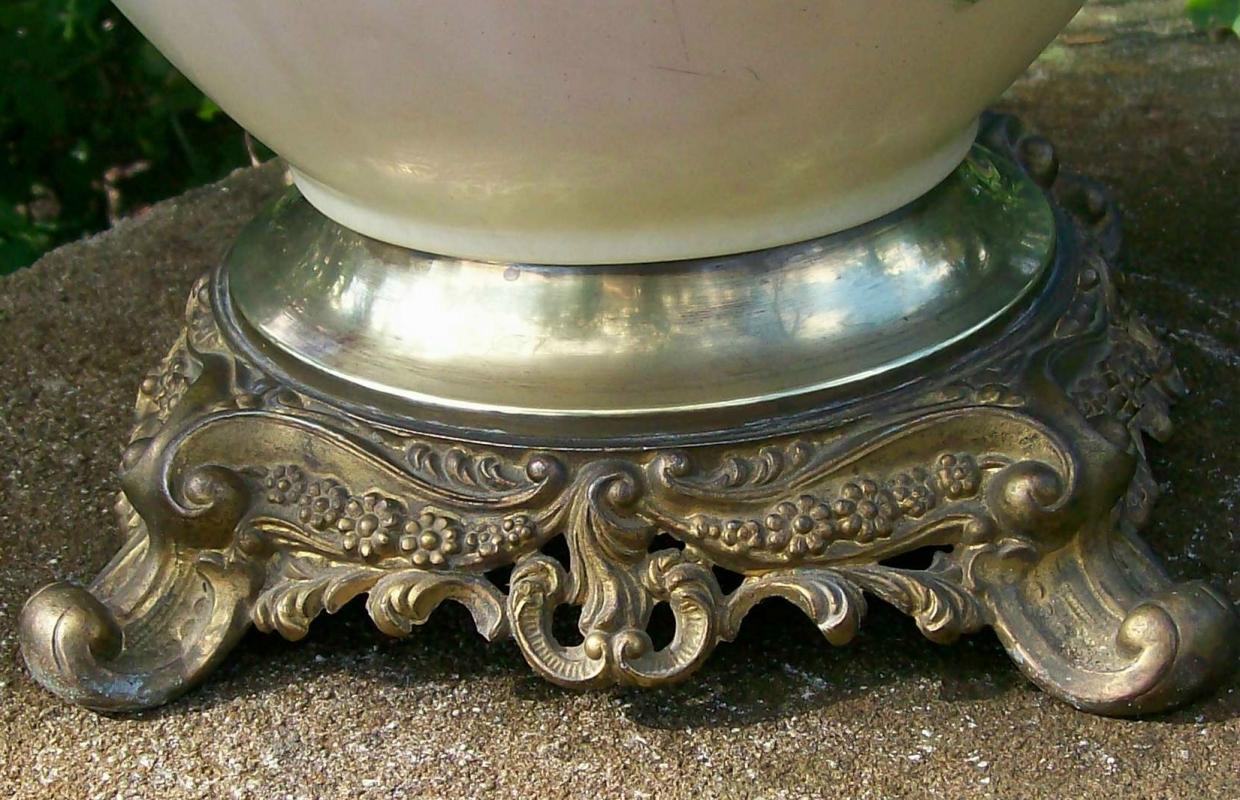Victorian Vase Lamp: Center Draft Oil: No Shade