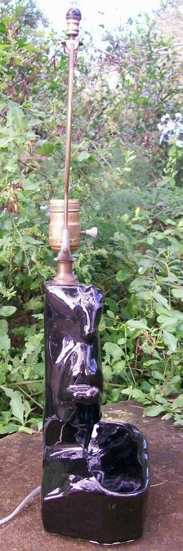 Black Ceramic Horse Lamp Ca. 1950's Mid-Century Modern