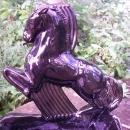 Black Ceramic Horse Lamp Ca. 1950's Mid-Century Modern