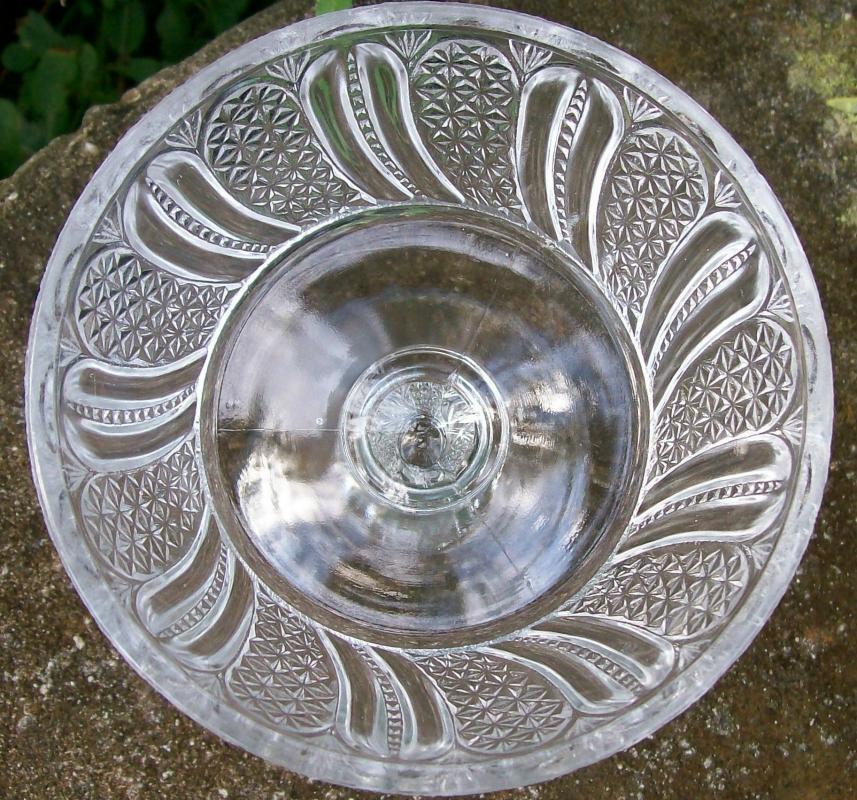 McKee Feather Jelly Compote Ca. 1900 Clear Early American Pressed Glass