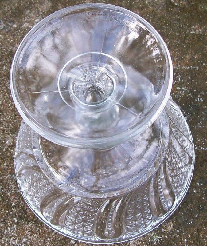 McKee Feather Jelly Compote Ca. 1900 Clear Early American Pressed Glass