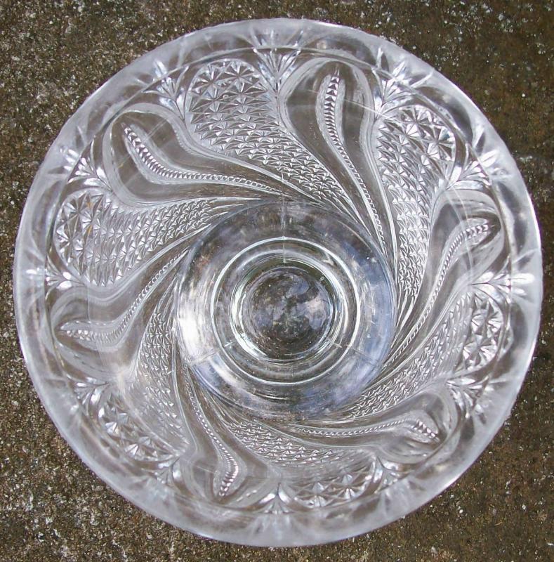 McKee Feather Open Sugar/Spoonholder Ca. 1900 Clear Early American Pressed Glass
