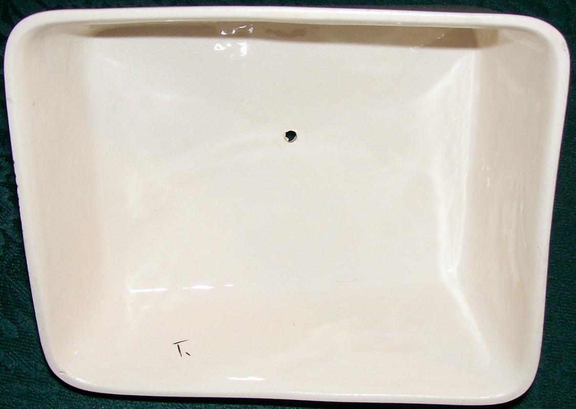 Swinnertons Art Deco Luxor Ivory Ceramic Cheese Dish & Cover Orange/Green 1940s