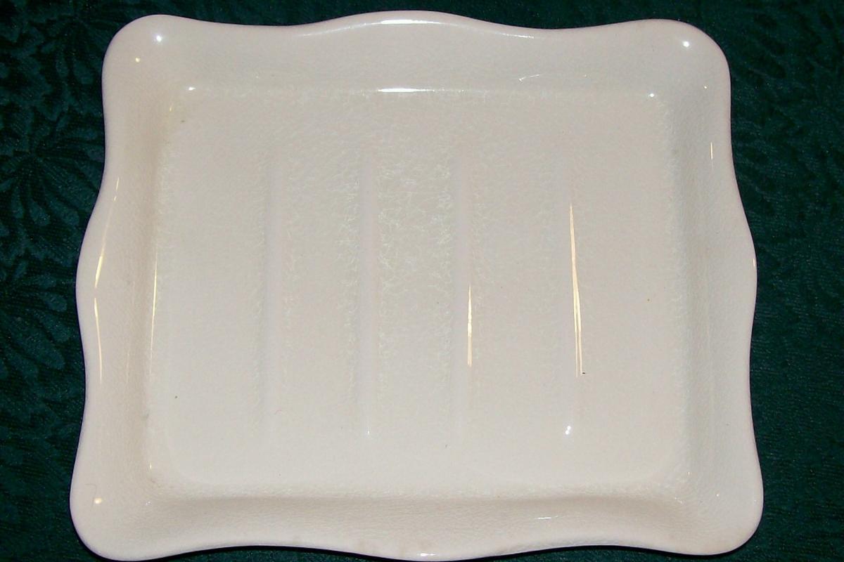 Swinnertons Art Deco Luxor Ivory Ceramic Cheese Dish & Cover Orange/Green 1940s