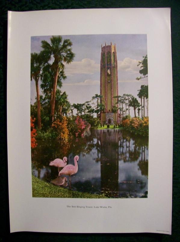 Bok Singing Tower Print Lake Wales Florida Carillon Dresden Germany 1920's-30's