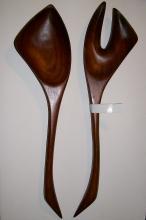 Polynesian Monkeypod Wood Salad Fork & Spoon