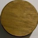 Crystallized Orange Wafers Wooden Candy Box Round 4 3/8