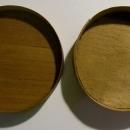 Crystallized Orange Wafers Wooden Candy Box Round 4 3/8