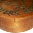 Crystallized Orange Wafers Wooden Candy Box Round 4 3/8