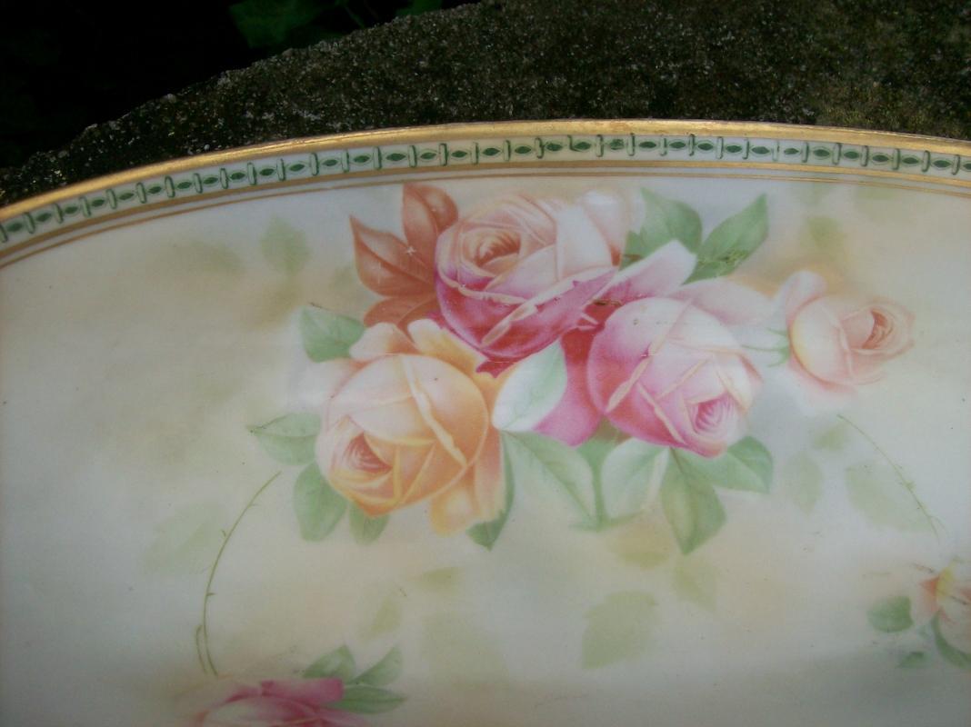 JSV Germany Porcelain Celery Dish Johann Seltmann Bavaria 1900-10 Roses