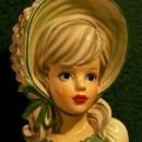 Relpo Head Vase: Young Lady with Bonnet