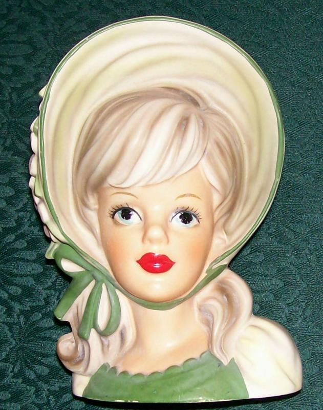 Relpo Head Vase: Young Lady with Bonnet
