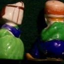 Seated Dutch Boy & Girl Ceramic Salt & Pepper Shakers 1930's-40's