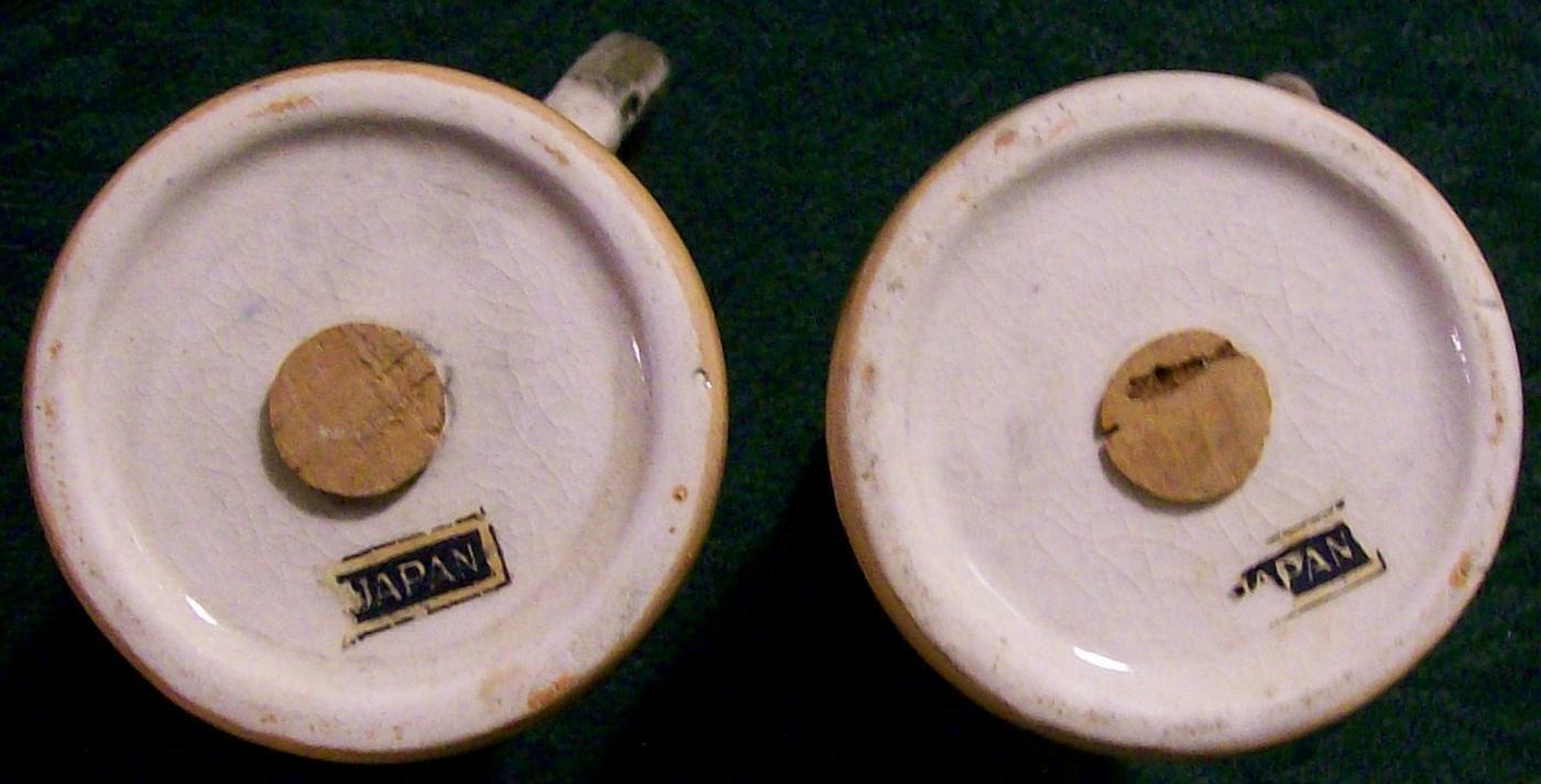 Figural Beer Stein Ceramic Salt & Pepper Shakers 1950's Japan