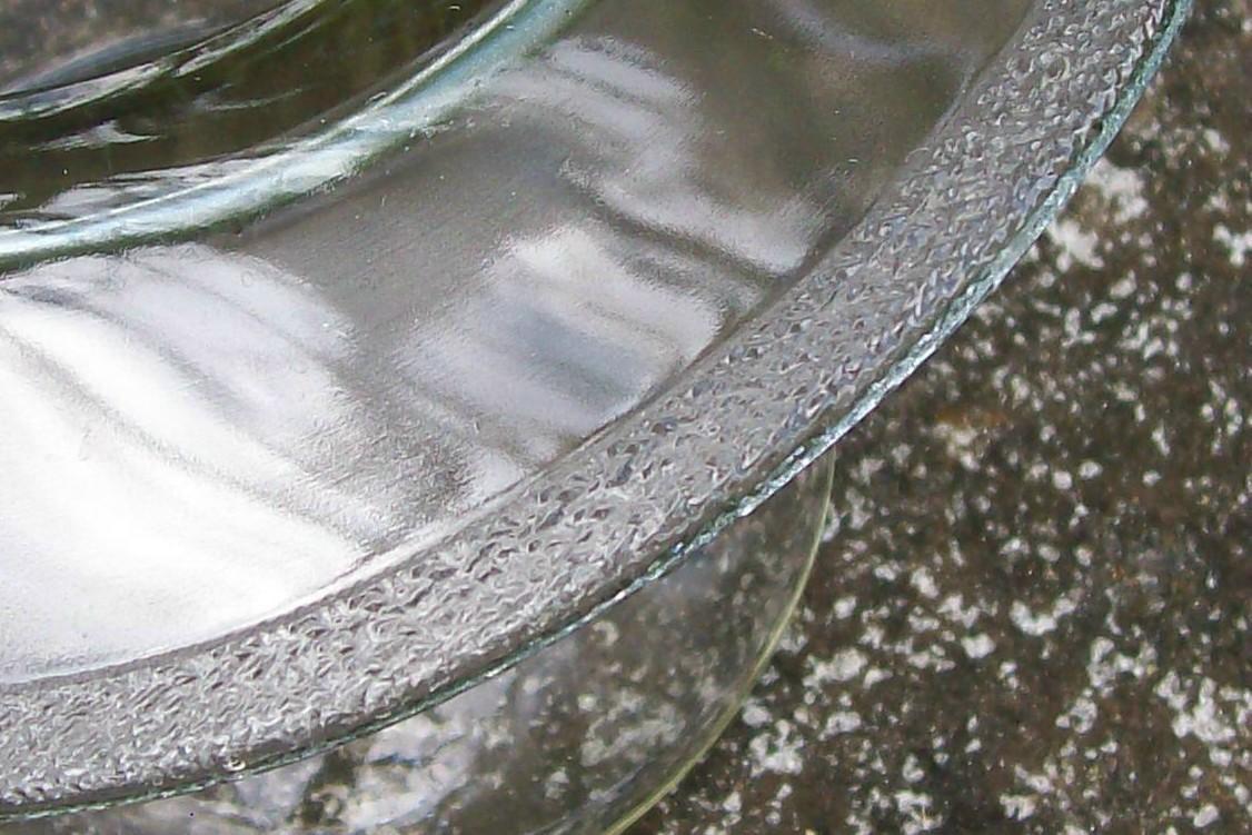 Clear Glass Hat Novelty Vase with Textured Rim Early 1900's
