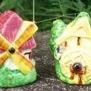 Figural Mill Salt & Pepper Shakers Wind & Water Royal Japan 1950's