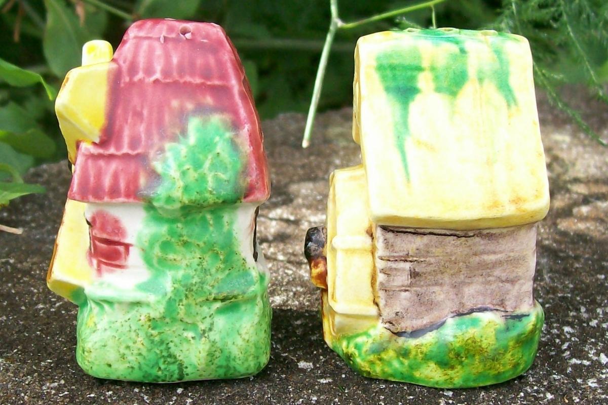 Figural Mill Salt & Pepper Shakers Wind & Water Royal Japan 1950's