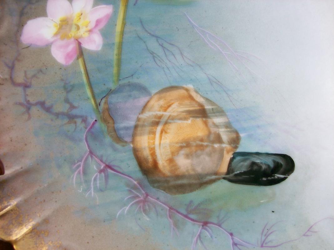 Klingenberg Limoges Porcelain Clam Plate Hand-Painted Late 1800's 9