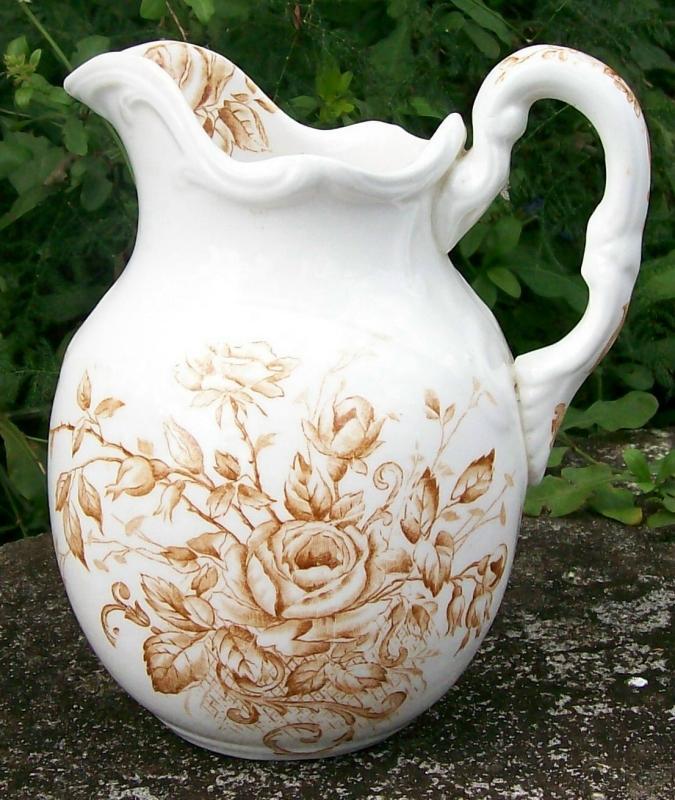 Brown Transfer Pitcher: Late 1800's