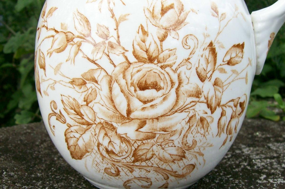 Brown Transfer Pitcher: Late 1800's