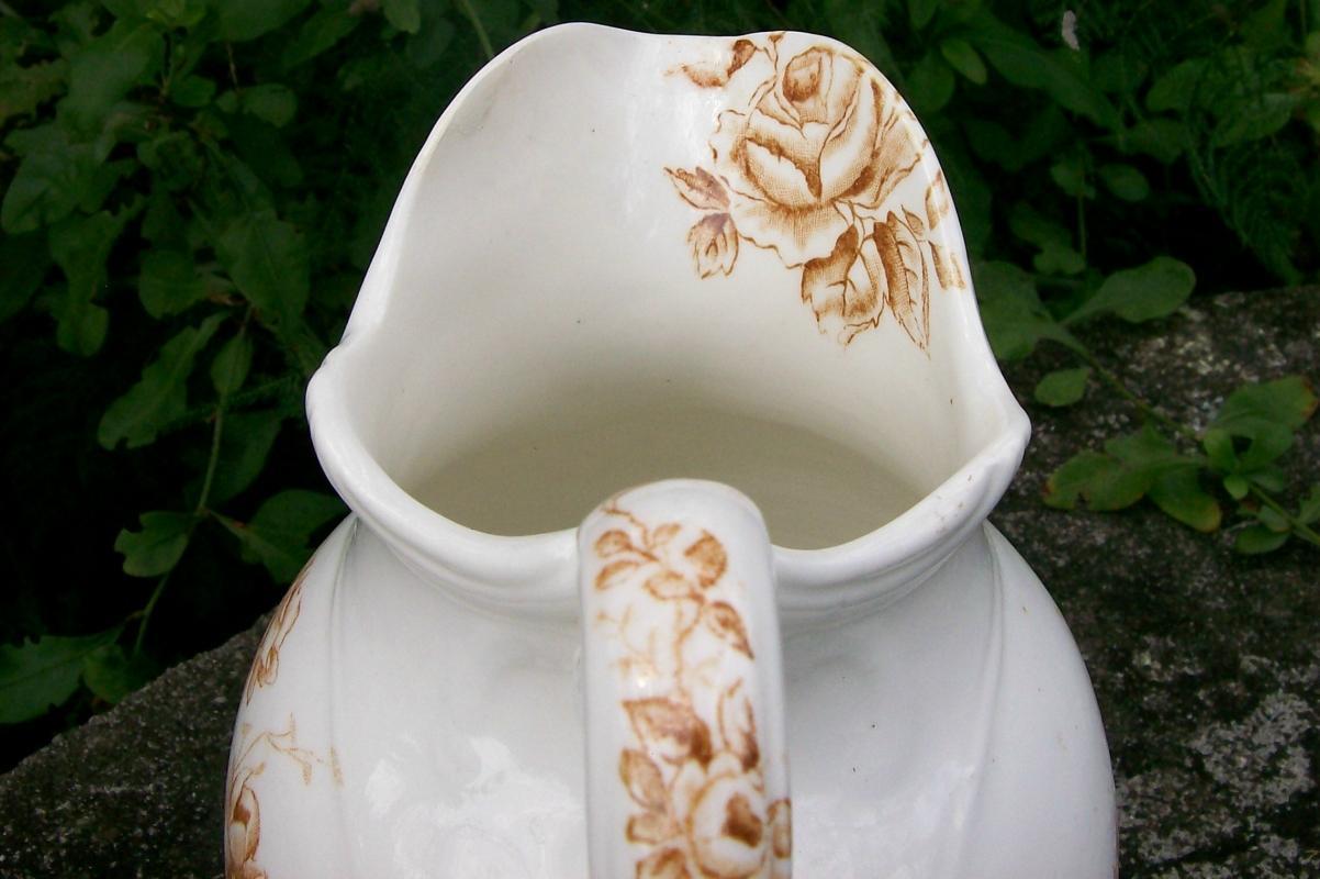 Brown Transfer Pitcher: Late 1800's