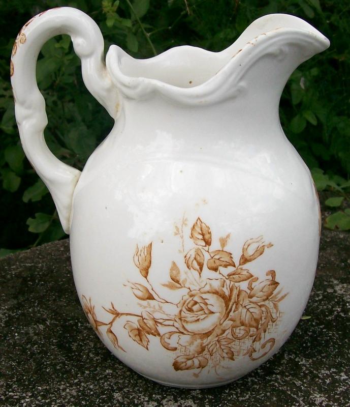Brown Transfer Pitcher: Late 1800's