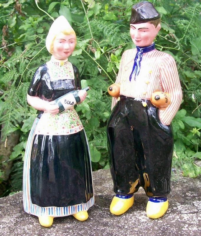 Zenith Gouda Ceramic Bols Liquer Dutch Couple Decanter Pair