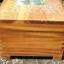 Cedar Wood Dresser Box with Mirror Molded Decoration Chromolithograph