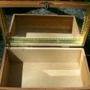 Cedar Wood Dresser Box with Mirror Molded Decoration Chromolithograph