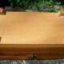 Cedar Wood Dresser Box with Mirror Molded Decoration Chromolithograph