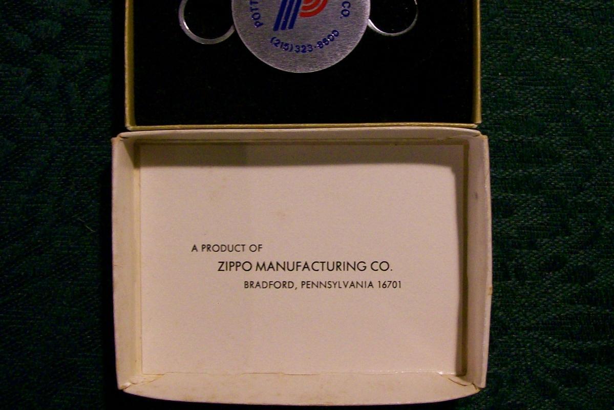 Zippo Advertising Metal Key Ring/Holder Pottstown Pipe Products Penn NIB