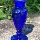 Paden City Cobalt Blue Glass Perfume Bottle #502: No Stopper 1940's 4 3/8