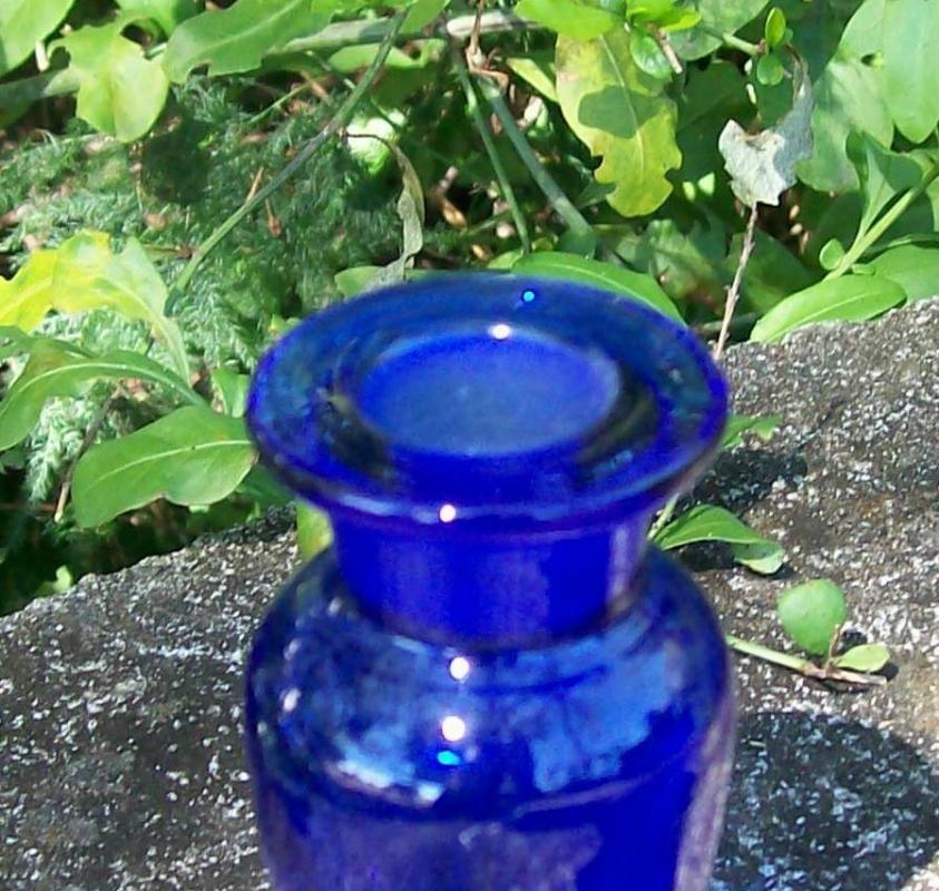 Paden City Cobalt Blue Glass Perfume Bottle #502: No Stopper 1940's 4 3/8