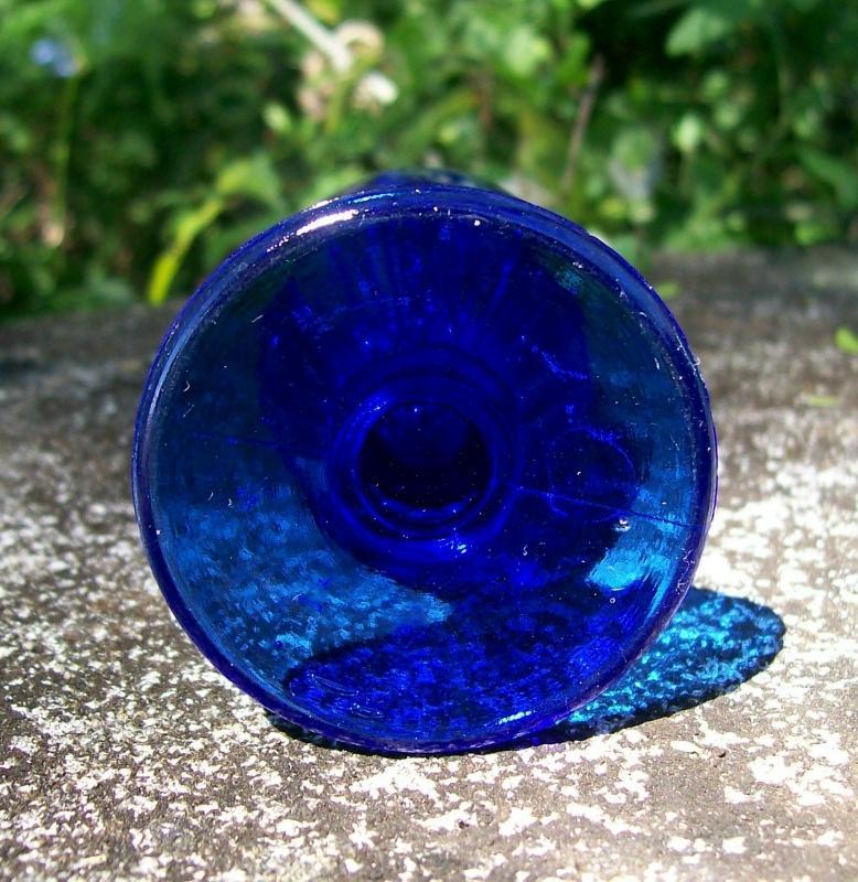 Paden City Cobalt Blue Glass Perfume Bottle #502: No Stopper 1940's 4 3/8