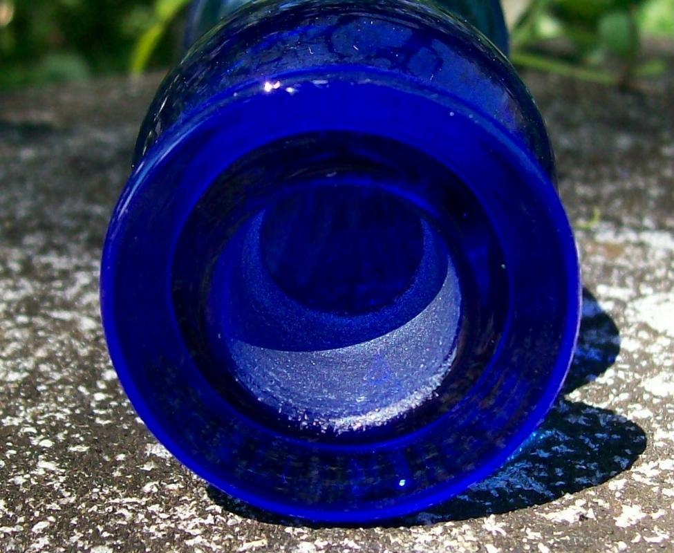 Paden City Cobalt Blue Glass Perfume Bottle #502: No Stopper 1940's 4 3/8