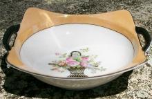 Noritake Art Deco Lusterware Bowl: Two-handle
