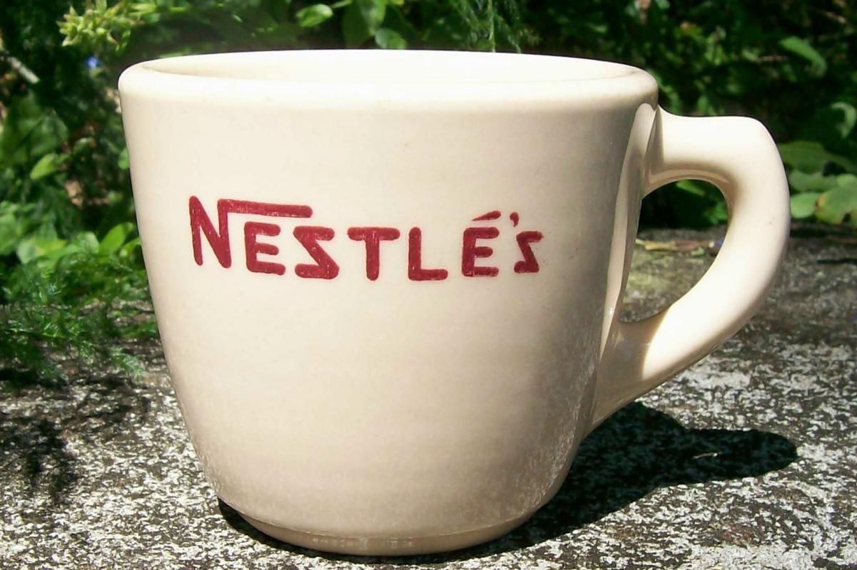 Nestle Cocoa Advertising Mug: Sterling China Restaurant Ware
